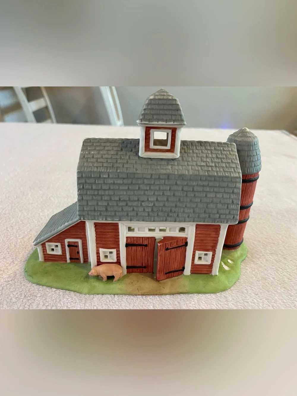 Vintage PartyLite Meadowbrook Farm Barn P0493 Tealight Candle Holder 1990s